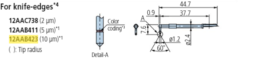 Knife edge stylus - R10µm; 90° for Surftest; Formtracer SV-C 12AAB423