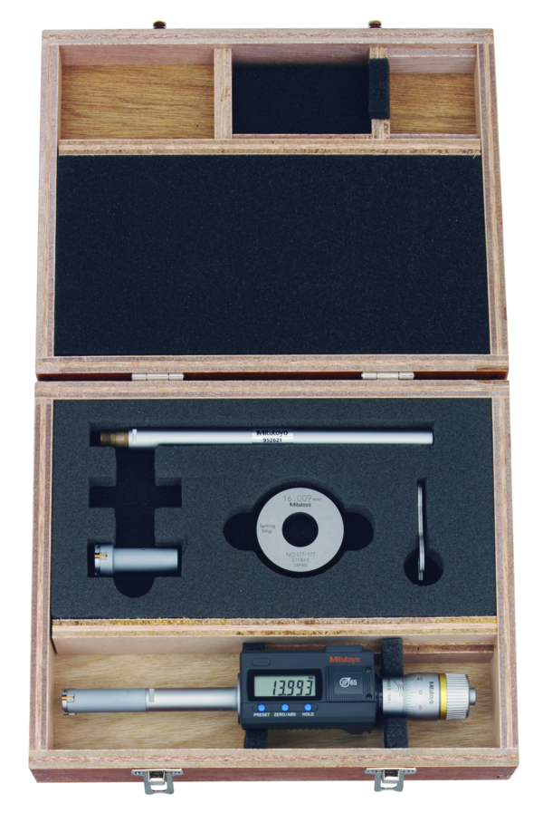 Mitutoyo Digital 3-Point Internal Micrometer Set 12-20mm, Interchange. Head IP65, 468-972