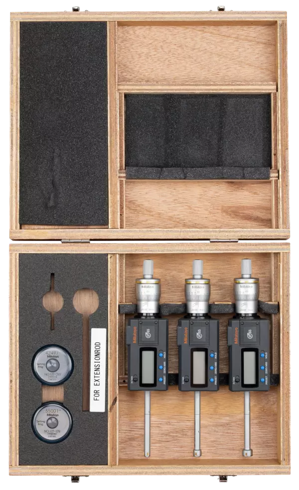 Mitutoyo Digital 3-Point Internal Micrometer Set 0,275"-0,5", Complete Unit, IP65, 468-986 with free UKAS Certificate