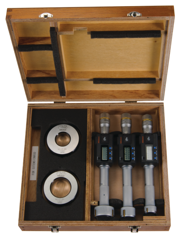 Mitutoyo Digital 3-Point Internal Micrometer Set 1-2", Complete Unit, IP65, 468-988 with free UKAS Certificate