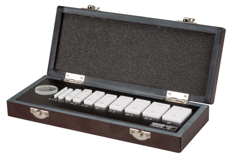 MHC 9100-9159 10 Gauge Blocks, Grade 1 .105, .210, .315, .420, .500, .605, .0625, .100,.125, .200,.250,.300,.500,1.000 & 2.000” 1 Optical Flat: 1” Dia. x.5125” Thickness, .000004", Flatness, .00002" Parallel