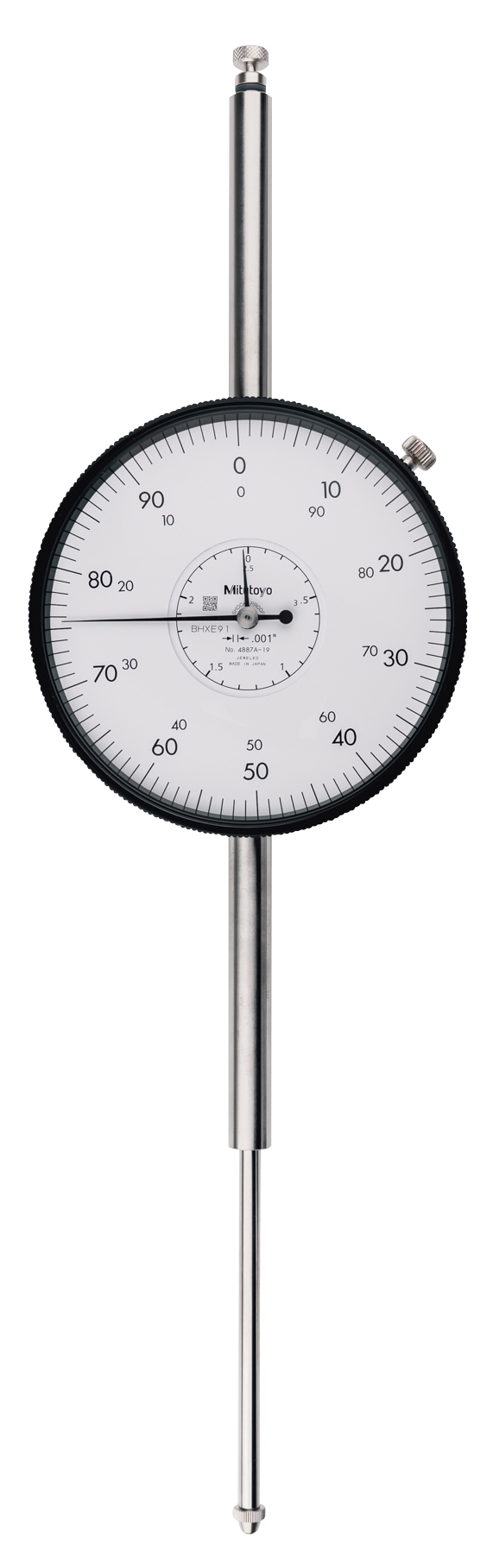 Dial Gauge, Lug Back, ANSI/AGD Type Jewelled Bearing, Shockproof, 3", 0,001" 4887S-19 Face 3.62"