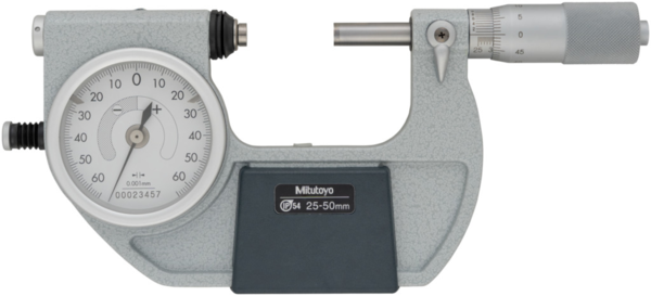 Mitutoyo Indicating Micrometer with Buttonon left side 25-50mm 510-122