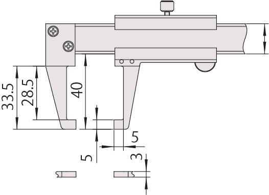 Mitutoyo Vernier Neck Caliper 0-150mm, 0,05mm, Metric 536-151