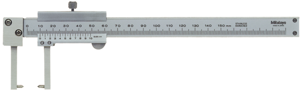 Mitutoyo Vernier Neck Caliper Point Jaw Outside 0-150mm, 0,05mm, Metric 536-152