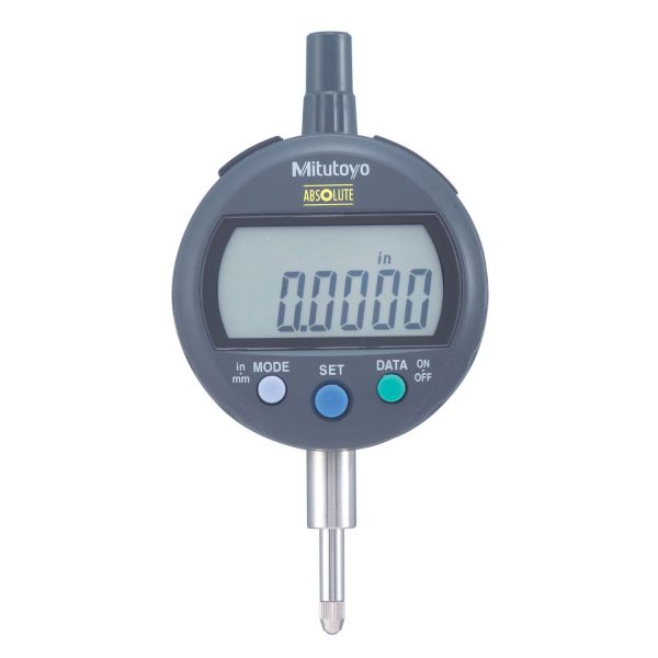 Mitutoyo 543-402BS, IDC Digimatic Indicator, Resolution .0005"/0.01mm X .5"/12.7mm, 3/8" Stem, Flat Back, Force 0.9N or less, Accuracy .001''/.02mm