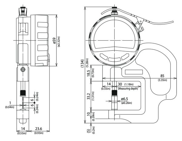 Digital Thickness Gauge, Blade Type Inch/Metric, 0-0,4", 0,0005" 547-316A