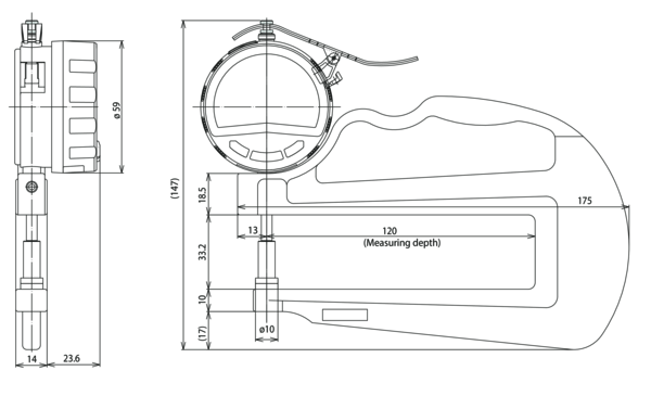 Digital Thickness Gauge, Deep Throat 0-10mm, 0,01mm 547-321A