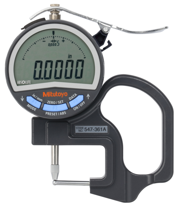 Digital Thickness Gauge, Pipe Gauge Inch/Metric, 0-0,4", 0,0005" 547-361A