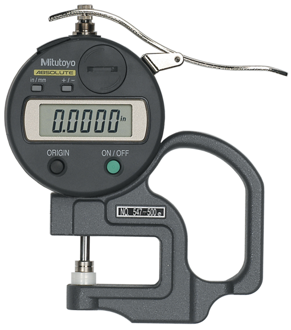 ABS Digital Thickness Gauge with ID-S Inch/Metric, 0-0,47", 0,0005", Standard 547-500S