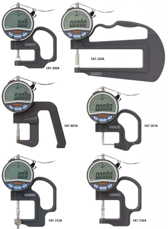 Digital Thickness Gauge, Flat Type Inch/Metric, 0-0,4", 0,0005" 547-300A