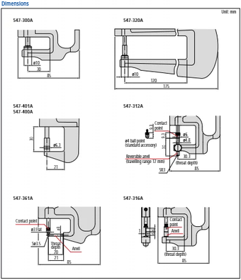Digital Thickness Gauge, Flat Type Inch/Metric, 0-0,4", 0,0005" 547-300S