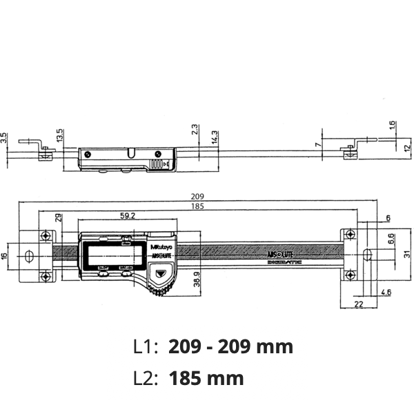 Mitutoyo 572-210-30 ABSOLUTE Digimatic Scale 0-100mm (0-4″)