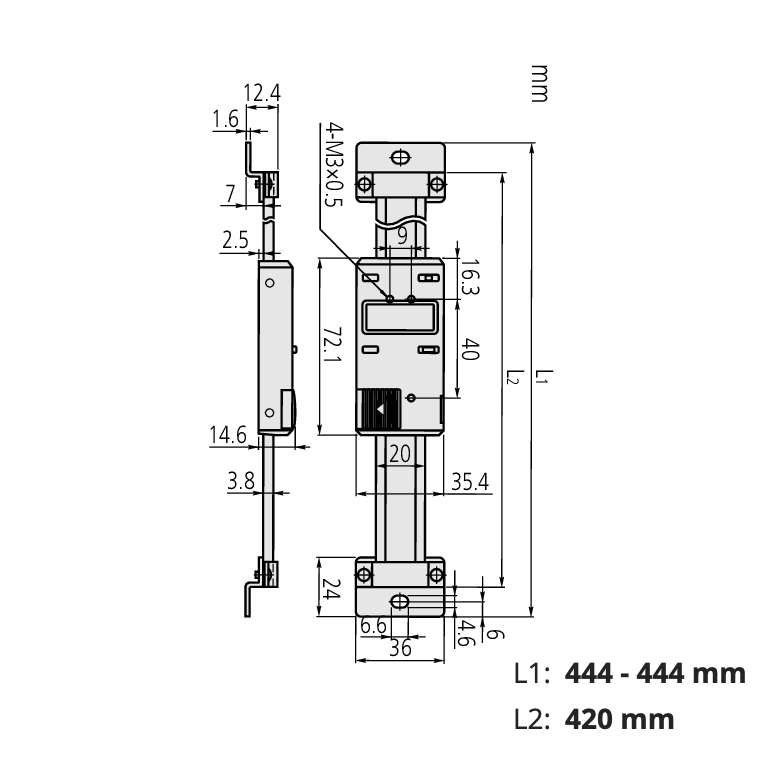 Mitutoyo 572-313-10 ABSOLUTE Vertical Digimatic Scale 0-300mm (0-12″)