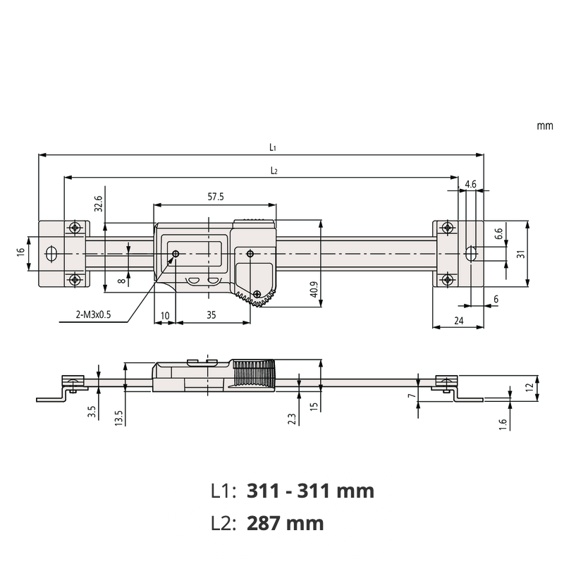 Mitutoyo 572-615 ABSOLUTE IP66 Digimatic Scale 0-200mm (0-8″)