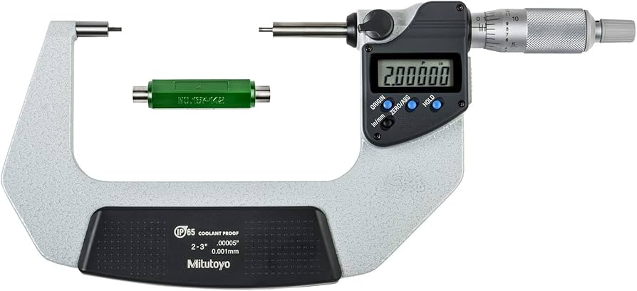 Mitutoyo Digital Spline Micrometer IP65 Inch/Metric, 50-75mm/2-3", 2mm Measuring Face 331-363-30