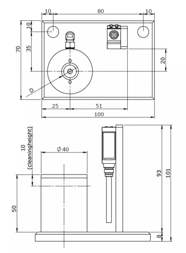 63AAA102 StyliCleaner SC1 for straight styli stylus diameter 0-8,0mm, minimum stylus length 20,0mm