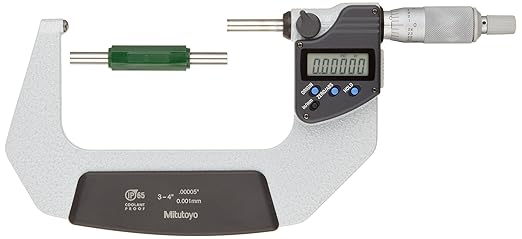 Mitutoyo Digital Tube Micrometer, Spherical Anvil Inch/Metric, 75-100mm/3-4", IP65 395-354-30