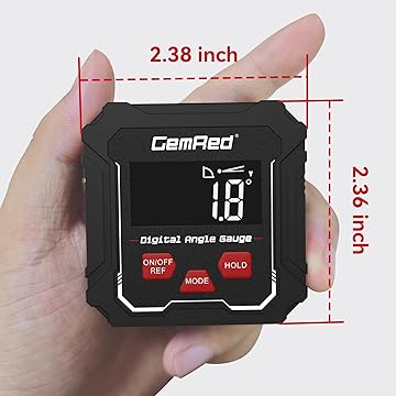 GemRed Digital Angle Gauge Engineers Level DAG-V1 (DAG-V1 Hold Function) accuracy of ± 0.2° and a resolution of 0.1°
