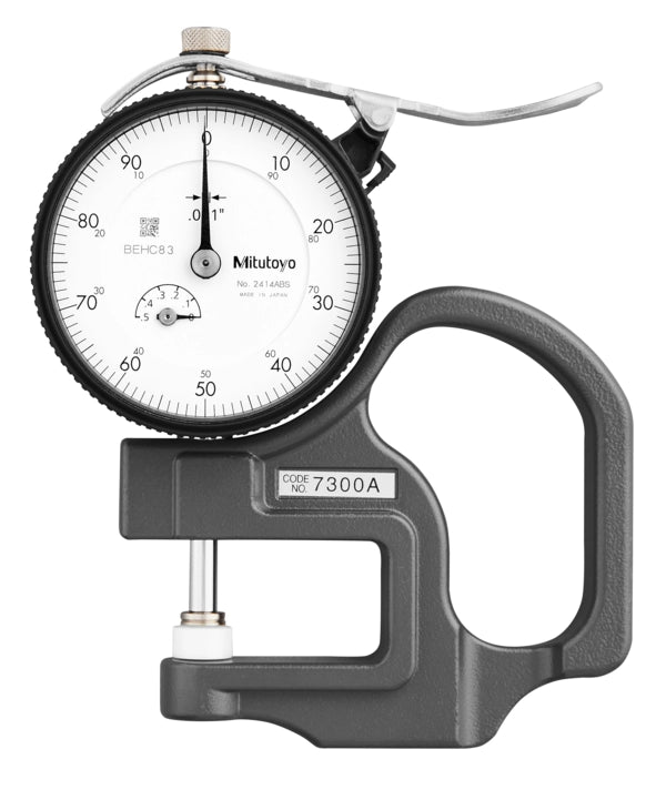 Dial Indicator Thickness Gauge 0-0,5", 0,001", Standard, Ceramic Contact Elements 7300S Throat Depth 1.2"