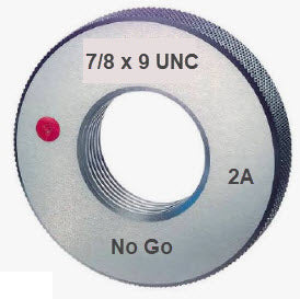 UNC Ring Gauge Class 2A (No-Go) Size 7/8-9 UNC Code Number P9028-N789 With UKAS Certificate of Calibration