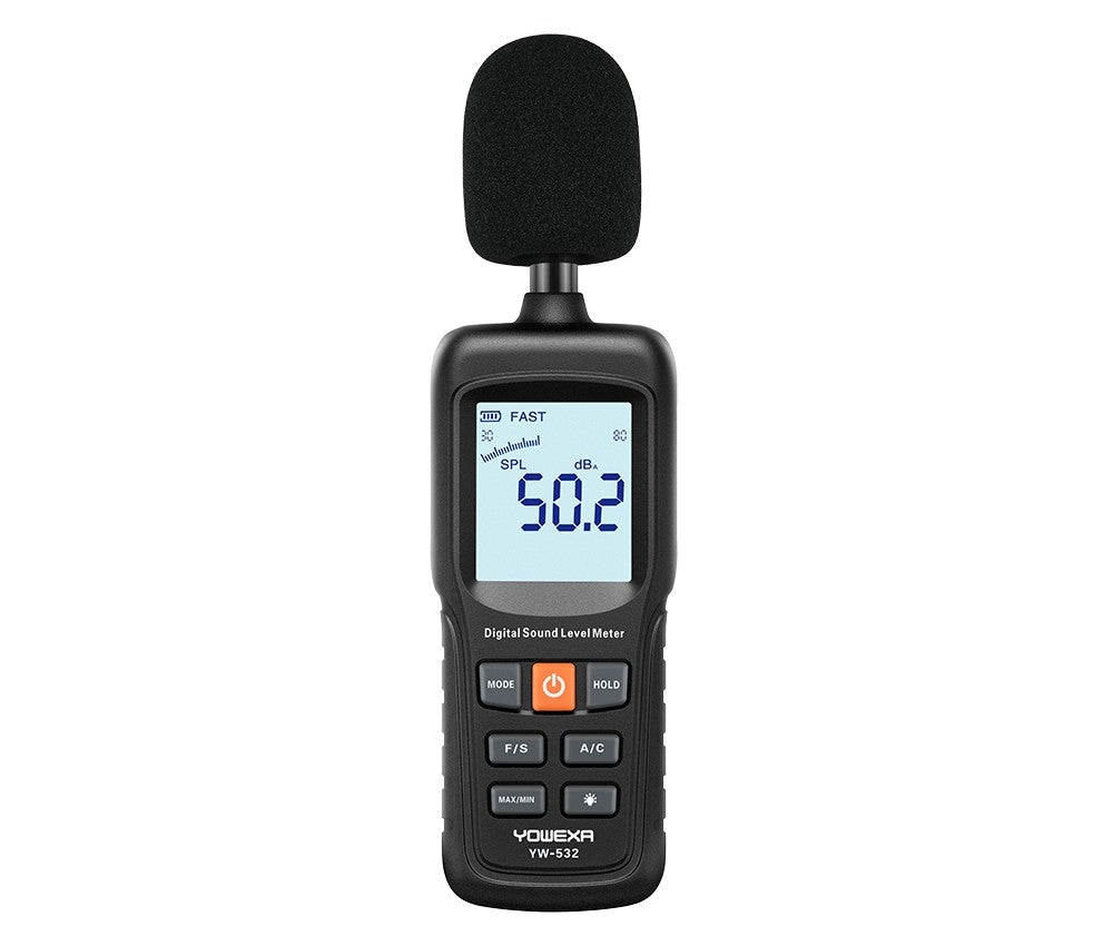 SM532X Digital Sound Level Meter Measuring Range: Measuring Range: 30~130dBA; 35~130dBC