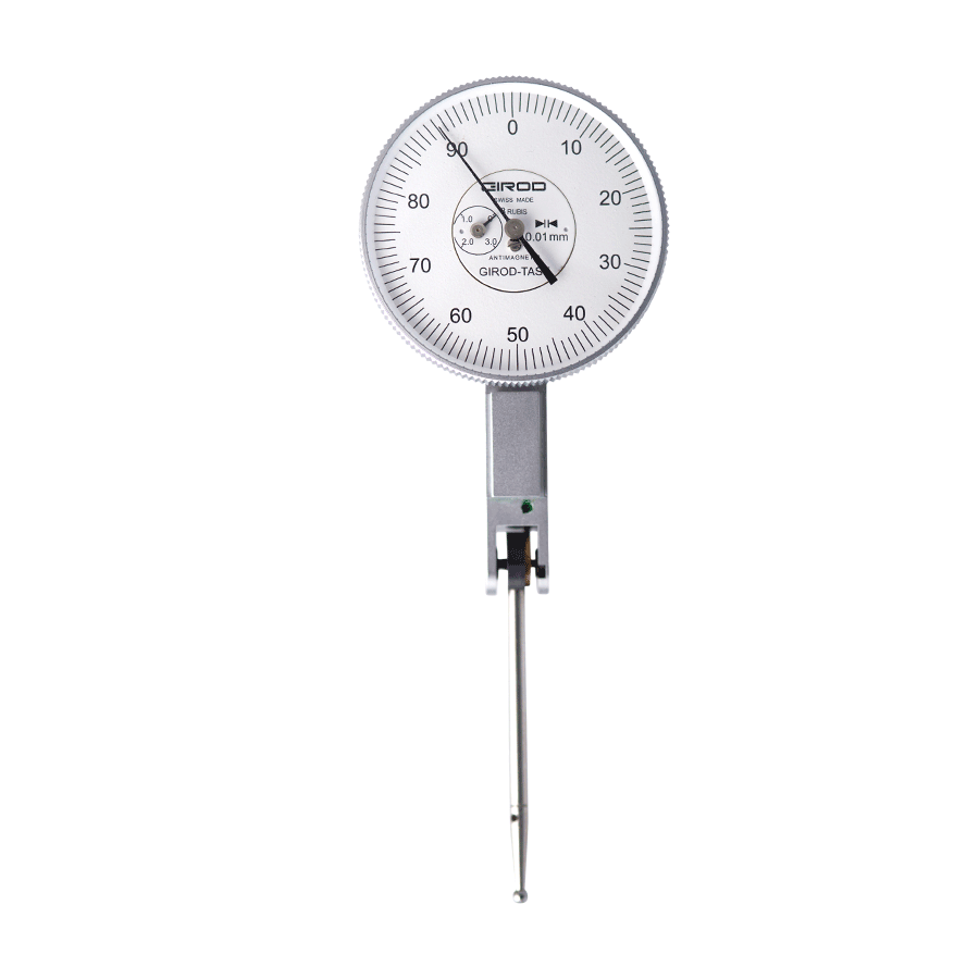 Girod Long Travel GT 4464 R Lever Dial Indicator Horizontal Type, Graduation 0.01mm, Range 4mm, Stylus Length 38mm, Bezel Diameter 37mm