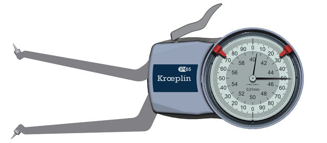 Kroeplin H2G40 mechanical internal measuring gauge Measuring range 40-60 mm Grad 0,01 mm Measuring depth L max.: 85 mm