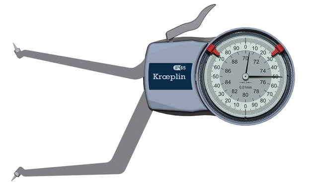 Kroeplin H2G70 mechanical internal measuring gauge Measuring range 70-90 mm Grad 0,01 mm Measuring depth L max.: 85 mm