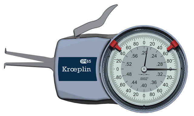 Kroeplin Metric Internal Dial Caliper Gauge .2-.6" x .0002" H605( Mitutoyo Equivalent 209-351)