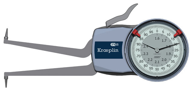 Kroeplin Metric Internal Dial Caliper Gauge 1.6-2.4" .0005" H740 (Mitutoyo Equivalent 209-356)