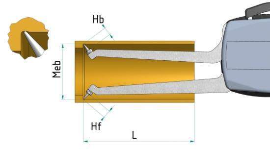 Kroeplin H7G50 mechanical internal measuring gauge Measuring range 2-2.8" Grad .0005" Measuring depth L max.: 3.3"