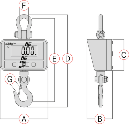 High-resolution crane scale for loads up to 300kg HCD 300K-1 x 100g