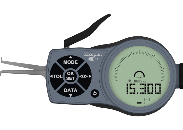 Kroeplin Internal Digital Caliper Gauge L105, 5-15mm/.2-.6" ( Mitutoyo Equivalent 209-935) ( Mitutoyo Equivalent 209-946)