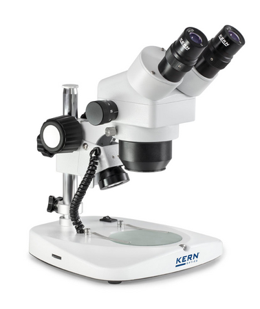 Kern OZL Stereo Zoom Microscopes OZL445 Binocular 10x Eye piece, Zoom .75 to 3.6X, 1W LED Incident, .35W LED Transmitted