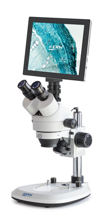 Kern OZL Stereo Zoom Microscopes OZL 464 Trinocular 10x Eye piece, Zoom .7 to 4.5X, 3W LED Incident/Transmitted