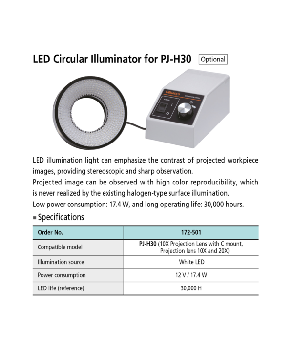303-717-13 PJ-H30A2010B Profile projector w/o power coord
