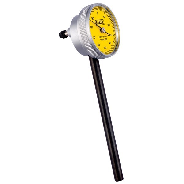 BAKER FO2 / DIAL GAUGE BACK PLUNGER TYPE (0.01 MM L.C., 2.0 MM RANGE, GRADUATION 0-100), 38 MM BEZEL DIA