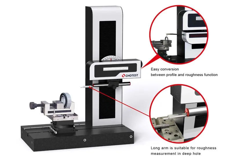 Chotest SJ5760-PR Combination Roughness and Contour measuring machine, Measuring range of X axis: 0~200mm, Measuring range of Z axis: 0-450mm