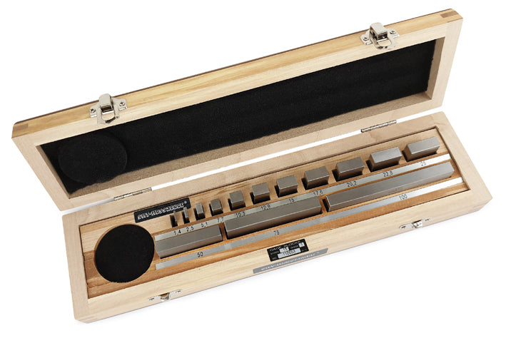 MHC 9100-9159 10 Gauge Blocks, Grade 1 .105, .210, .315, .420, .500, .605, .0625, .100,.125, .200,.250,.300,.500,1.000 & 2.000” 1 Optical Flat: 1” Dia. x.5125” Thickness, .000004", Flatness, .00002" Parallel