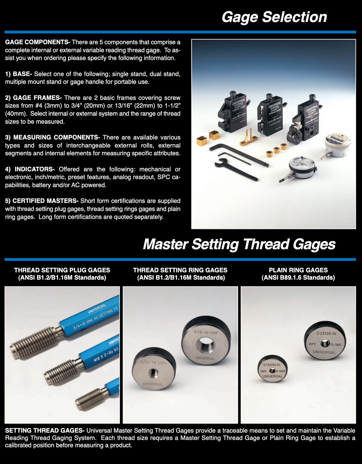 Universal Punch 3 Roll Comparator, #12000 3-Point Thread Fixtures