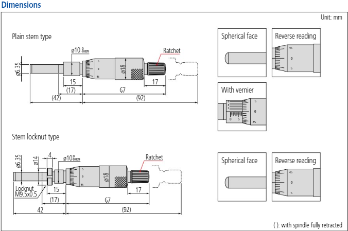 Micrometer Head, Medium-sized Standard 0-25mm, 0,001mm 150-190