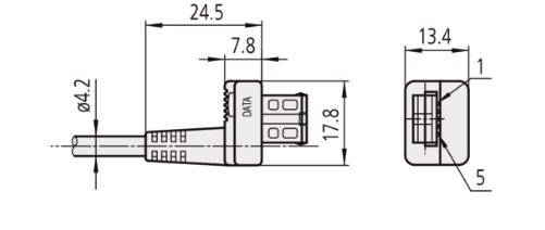 Mitutoyo Digimatic Cable, Straight, Data Button, 959150