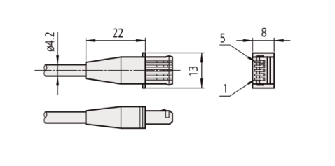 Mitutoyo Digimatic Cable, Flat Straight Type 905338