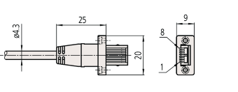 Digimatic Cable for ID-N/ ID-B 1m 21EAA194