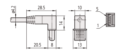 Mitutoyo Digimatic Cable, Flat L-Shape Type 905690