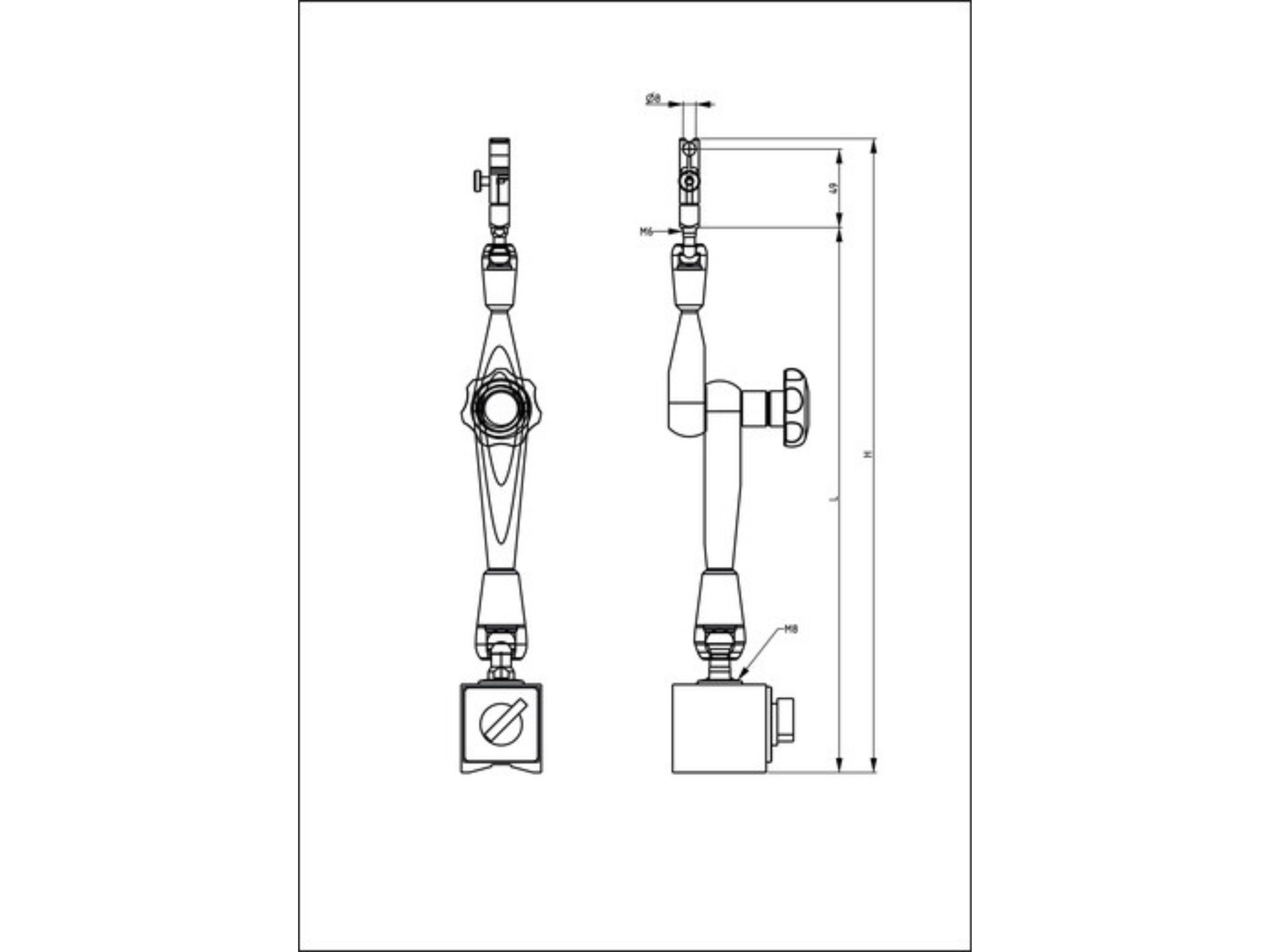 Magnetic Indicator Stand H220mm 01639060