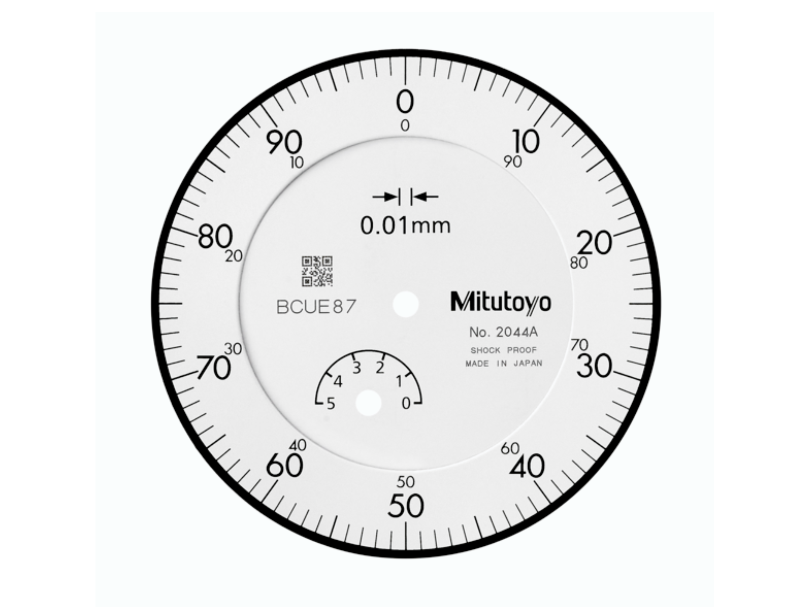 Standard DTI, Flat Back, ISO Type, Shockproof, 5mm, 0,01mm 2044AB-09
