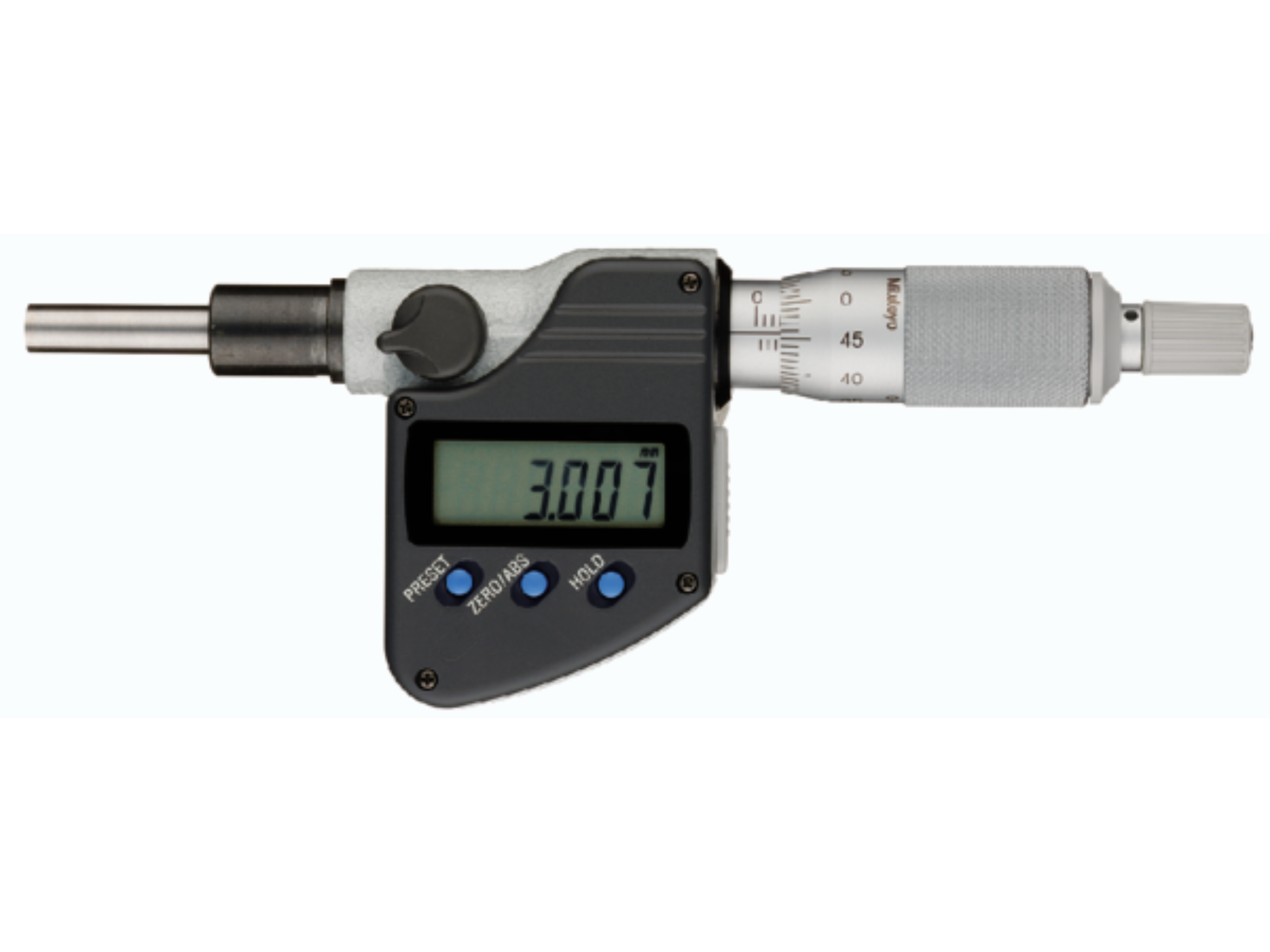 Mitutoyo Digital Micrometer Head 0-25mm, Flat Spindle, 12mm Plain Stem 350-281-30