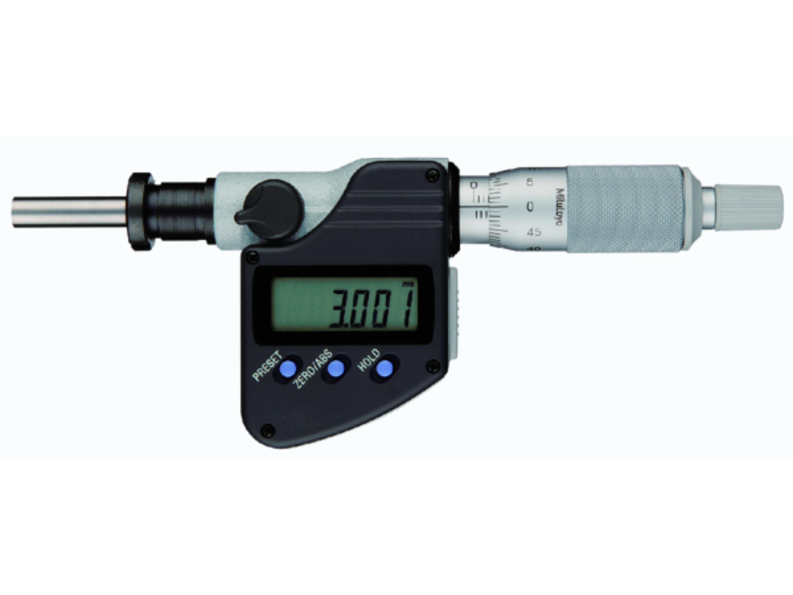 Mitutoyo Digital Micrometer Head 0-25mm, Flat Spindle, Clamp Nut, 12mm Stem 350-282-30